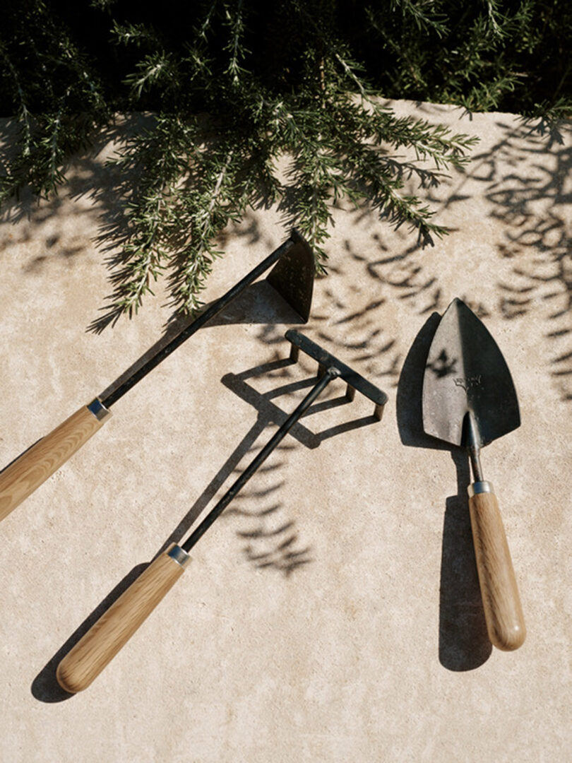 set of three gardening tools
