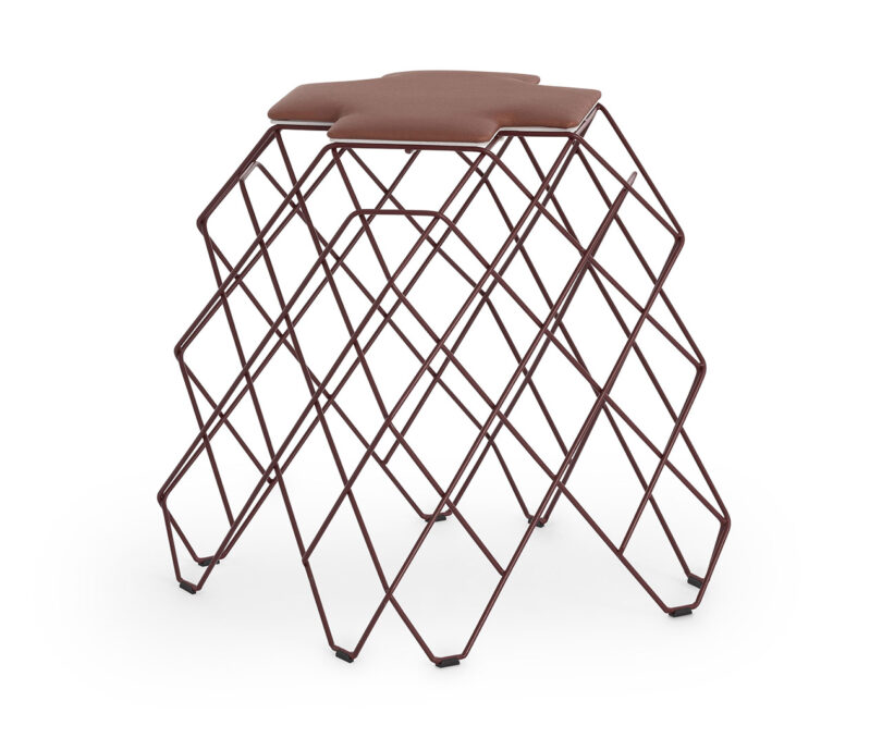 wire work stool/table on white background