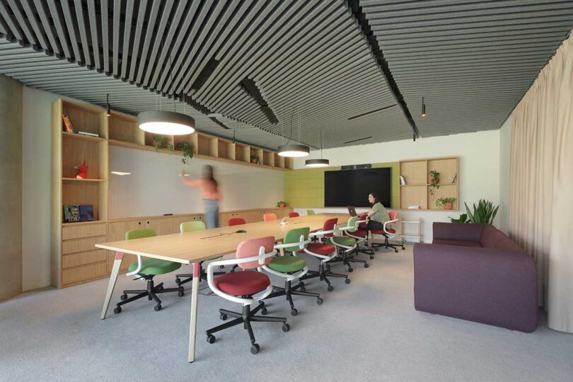 angled view of meeting room in a modern office