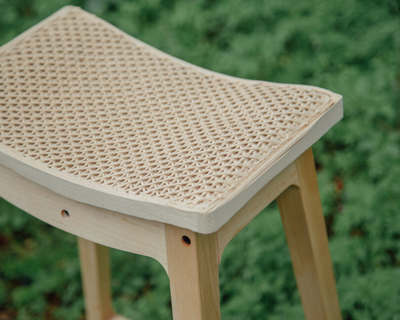 3D printed woven stool seat