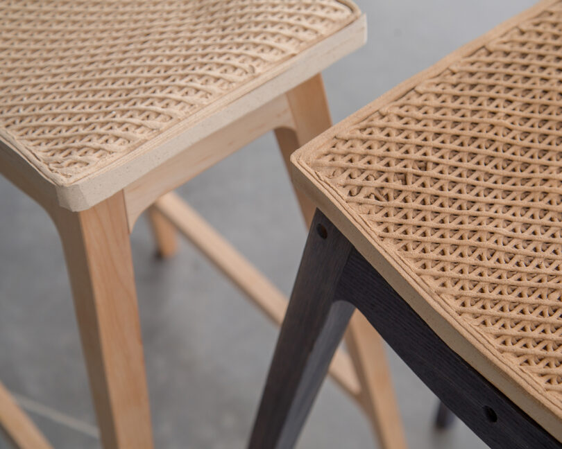 3D printed woven stool seats