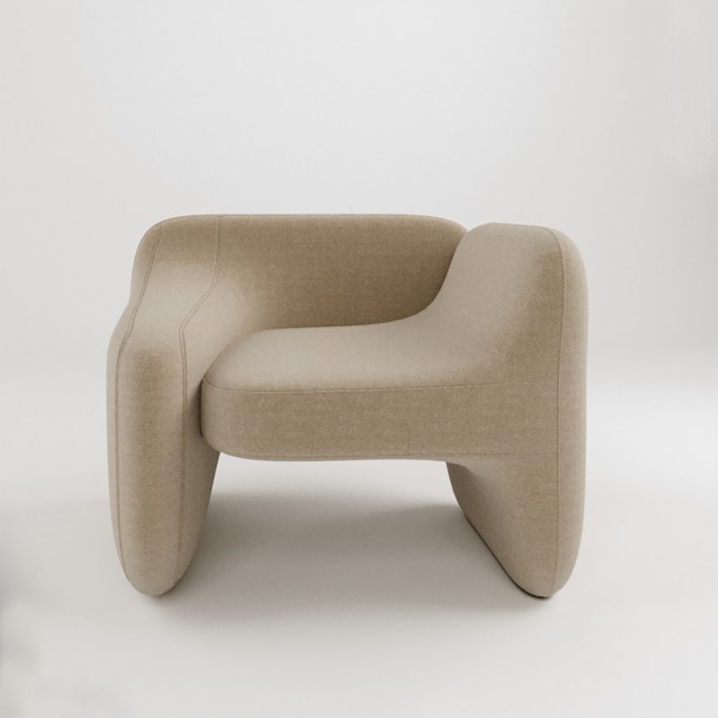 modern beige armchair