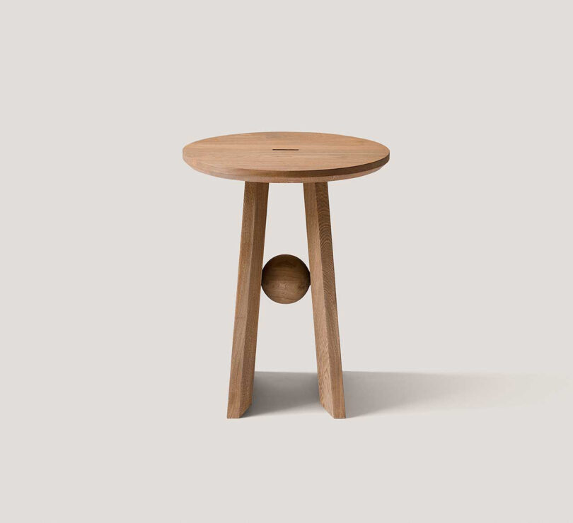 modern geometric wood stool