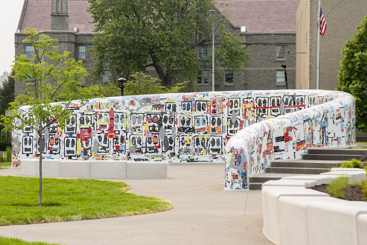 Rashid Johnson’s “Broken Pavilion” Mosaic Sculpture Wall