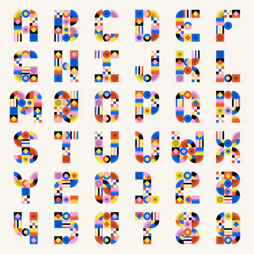 colorful alphabet design