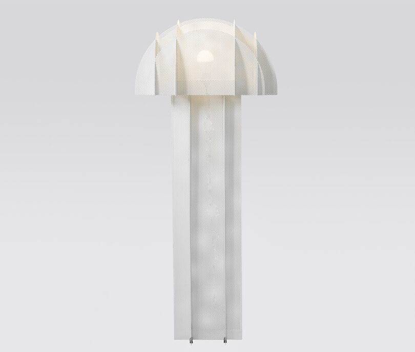 white mushroom shaped floor lamp