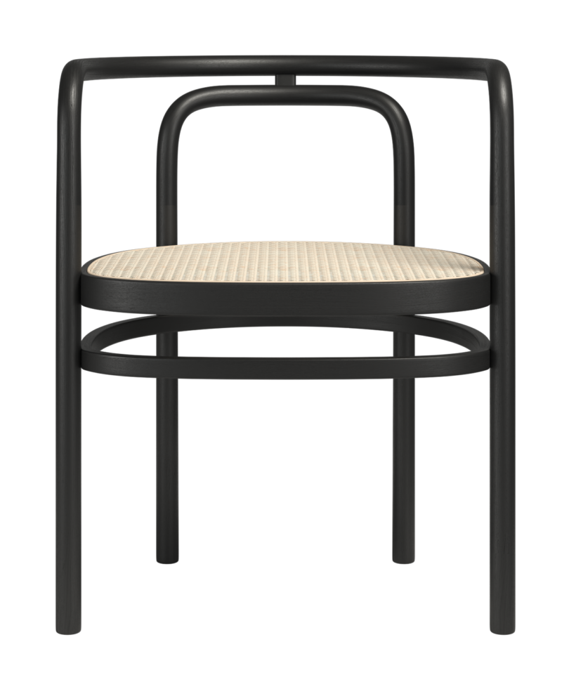 black bentwood chair on white background