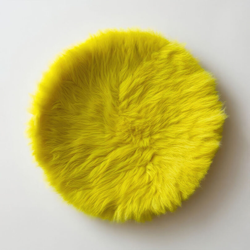 overhead image of a plate made from tennis balls