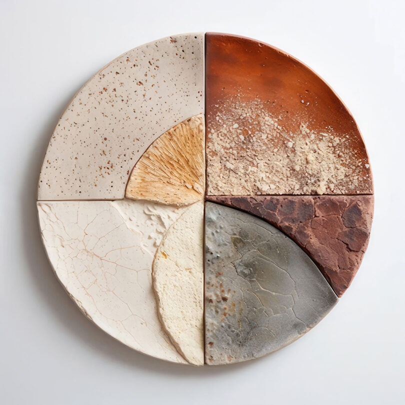overhead image of a plate made from ceramic waste