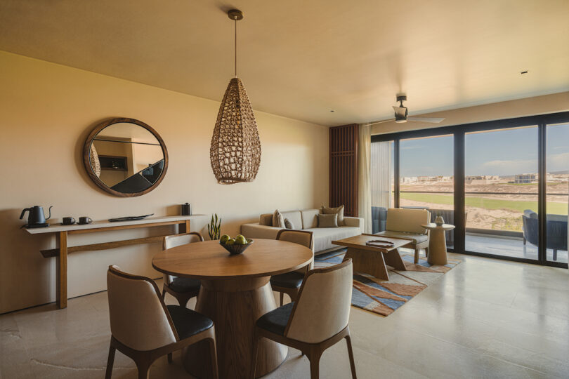 Main living area within the Nobu Residences Los Cabos