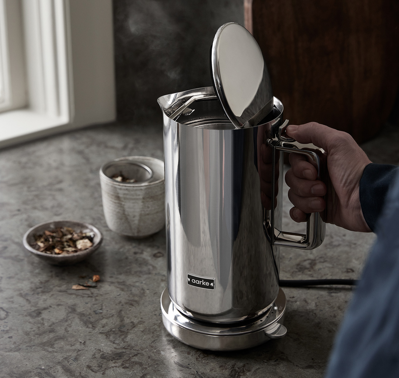 Metallic Minimalism Comes to a Boil With the Aarke Kettle