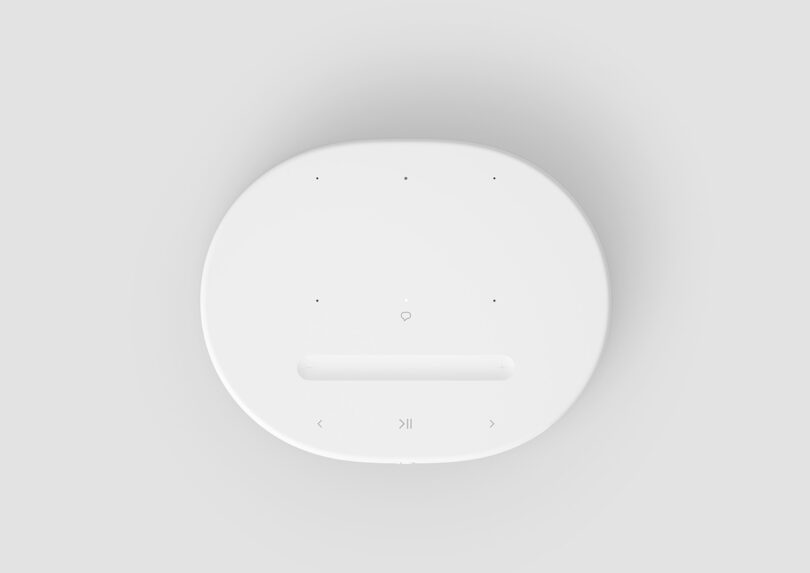 Top view of Sonos Move 2 in white colorway showing its touch capacitive controls.