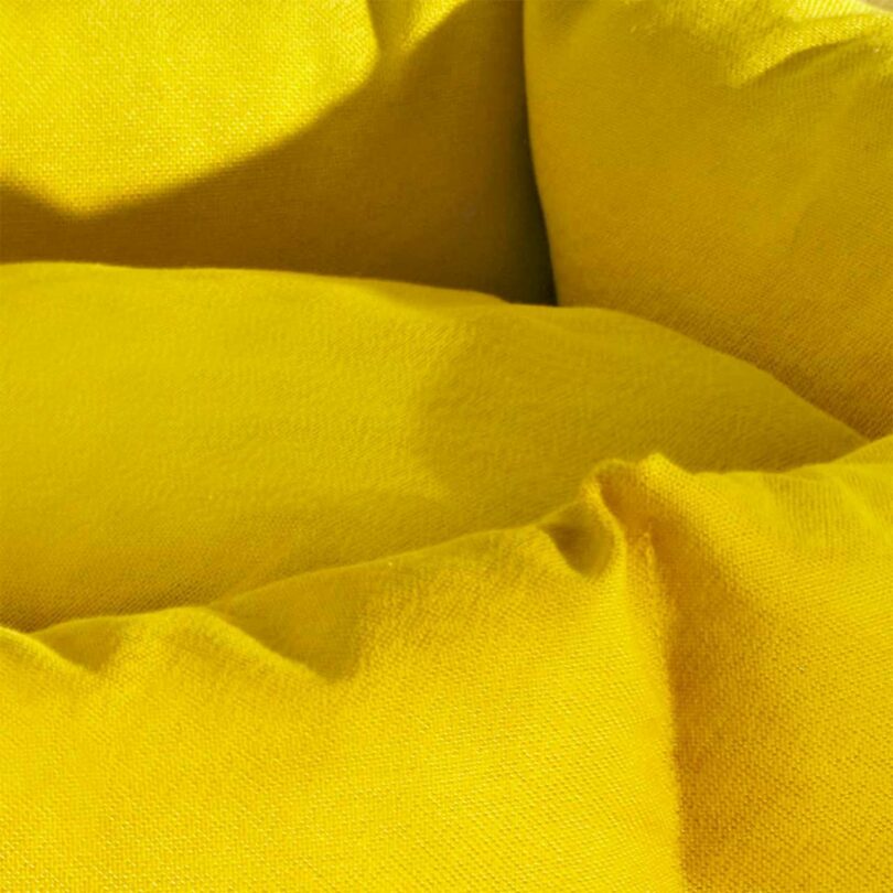 detail shot of yellow dog bed