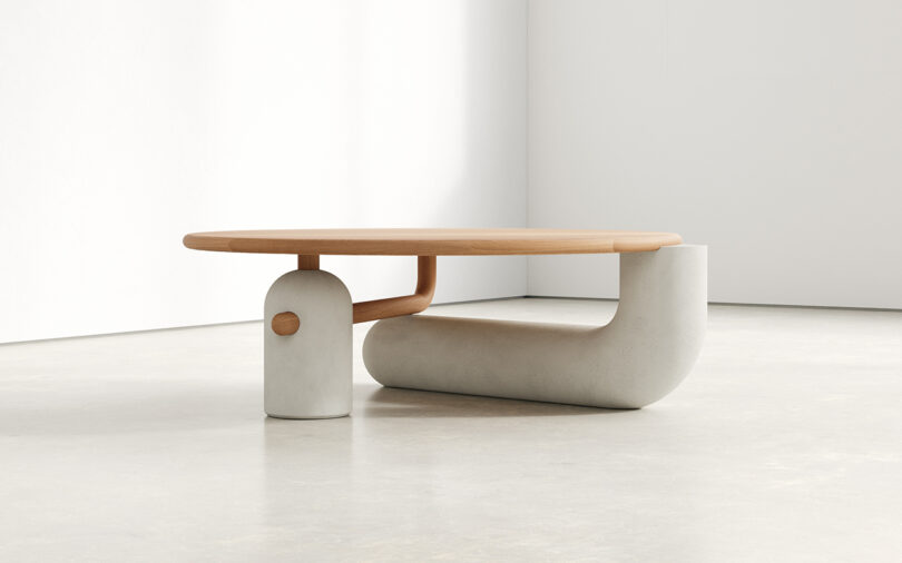 modern coffee table in a studio setting