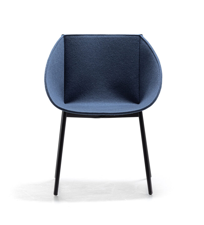 modern blue-grey armchair on white background