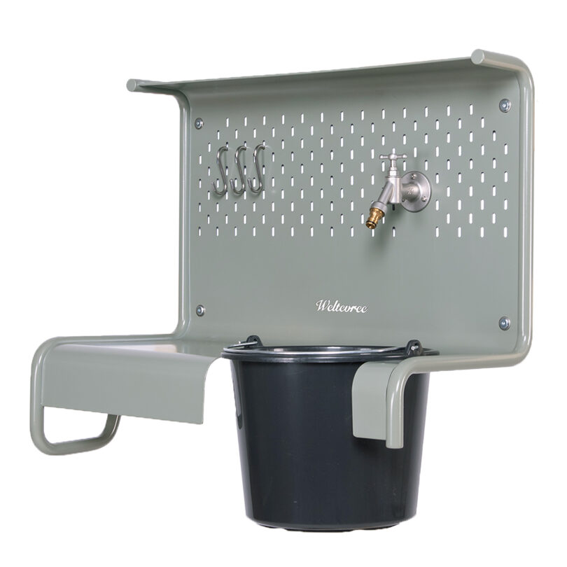 outdoor wall mounted shelf sink on white background
