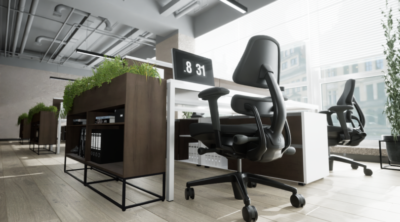 black task chair in office setting