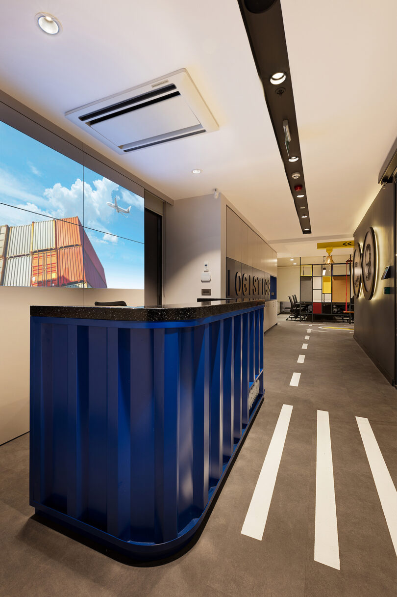 shipping container front desk