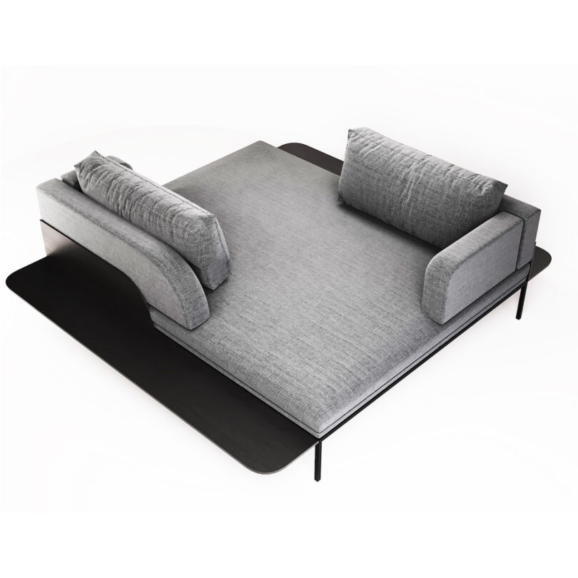 grey sofa made for two people