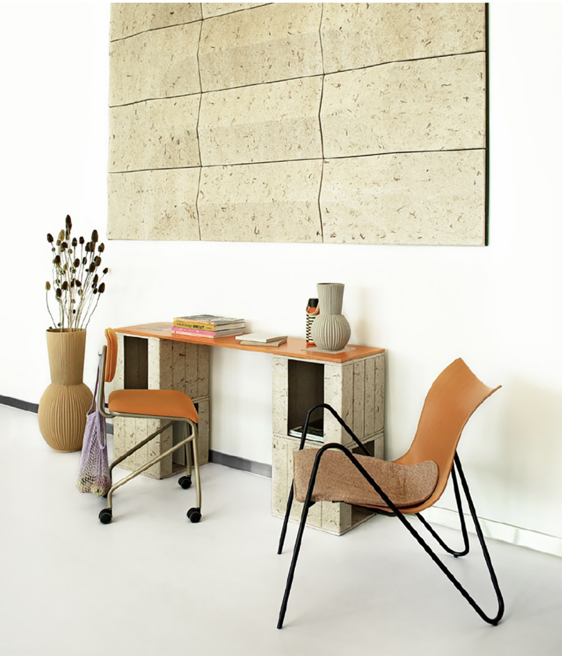 console table made of modular sustainable cubes