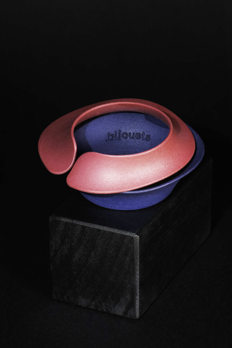 pink and purple 3d printed bracelet