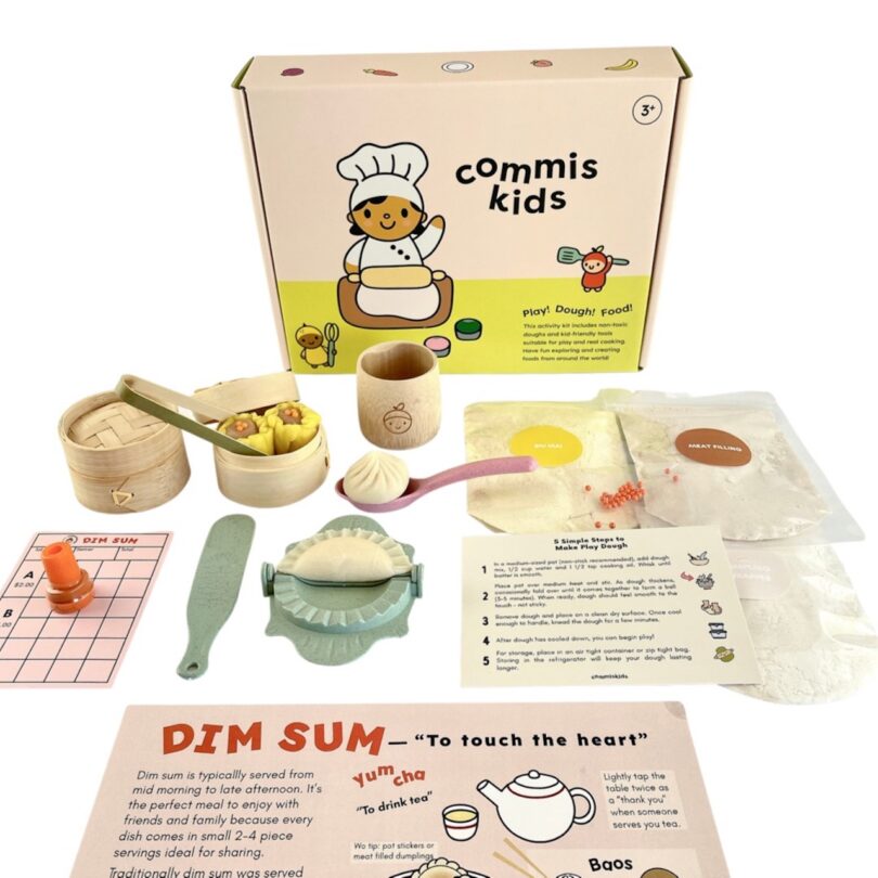 contents of a dim sum play dough kit
