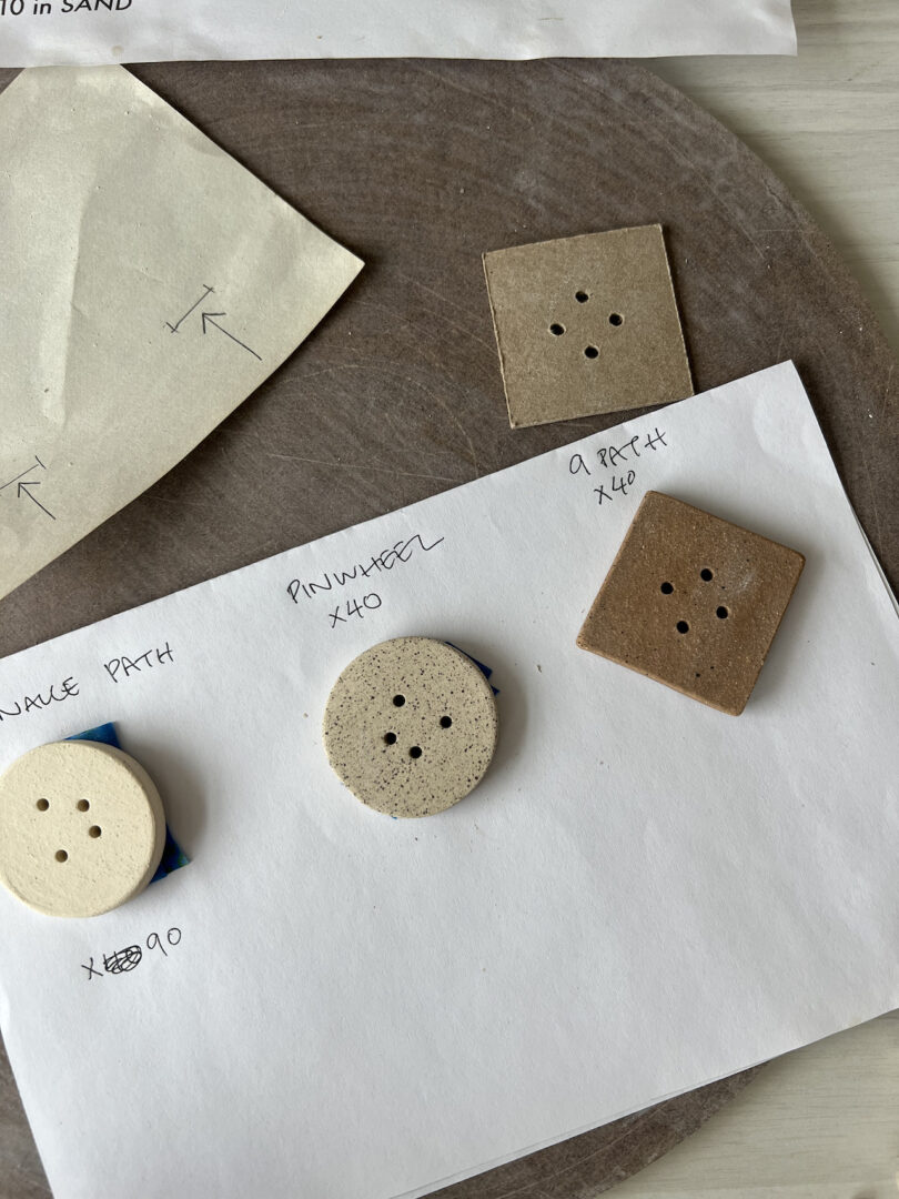 brown ceramic buttons