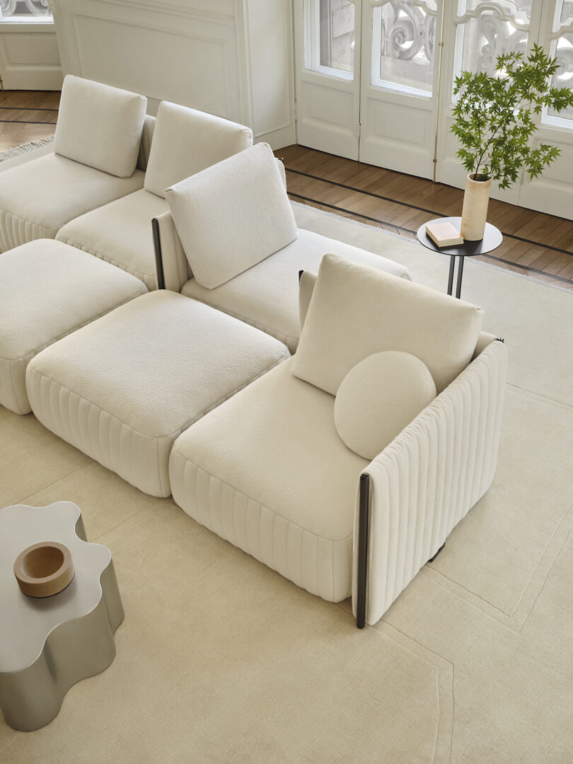 white sofa in elegant white living room