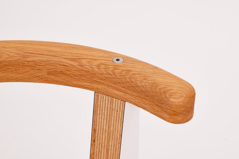 close up details of dining chair back rest