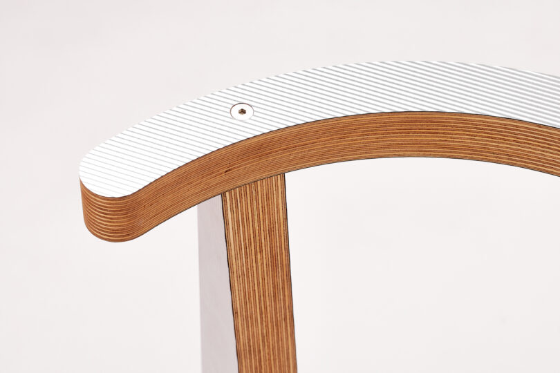 close up details of dining chair back rest