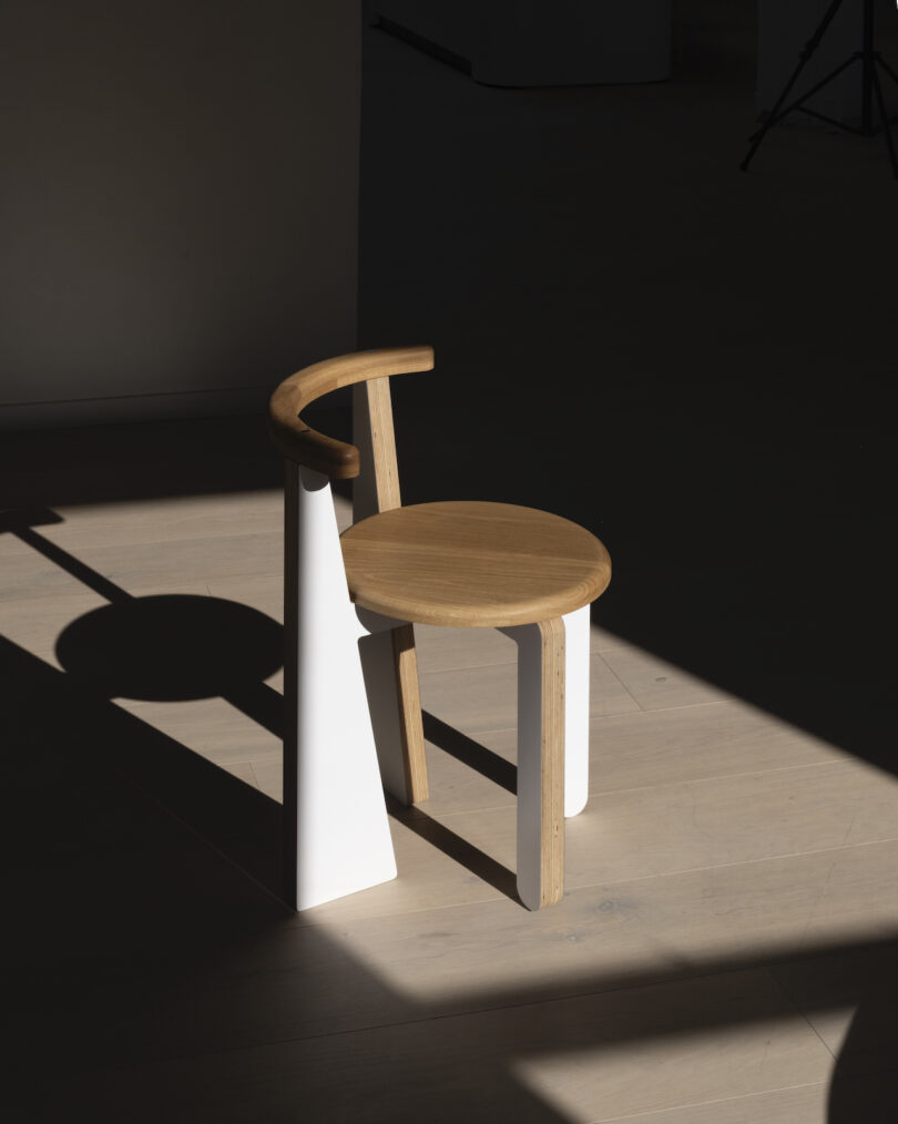 white and natural dining chair in sunlight