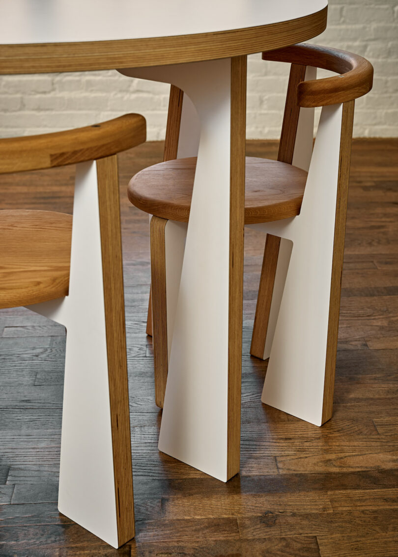 close up of dining table and dining chairs