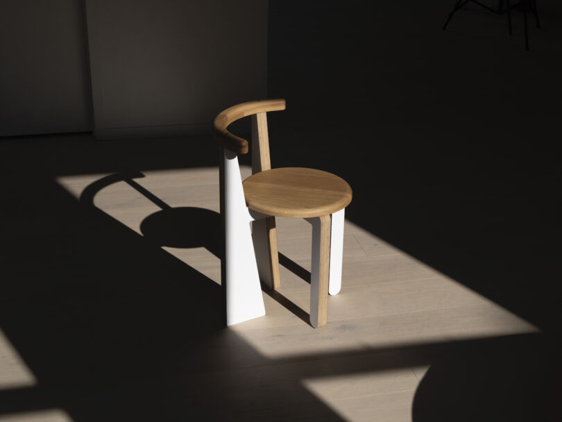 white and natural dining chair in sunlight