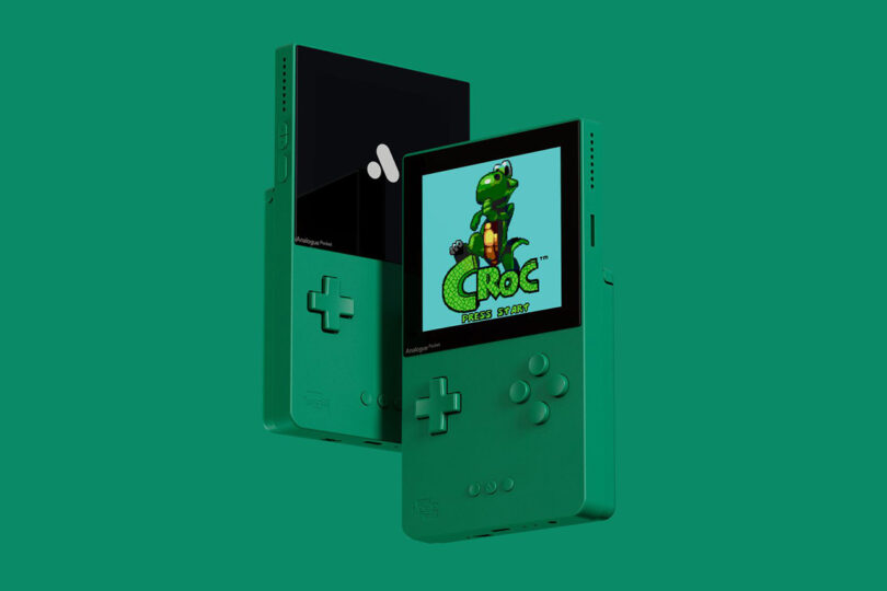 Analogue Classic Limited Edition Pocket in green with Croc game on its screen