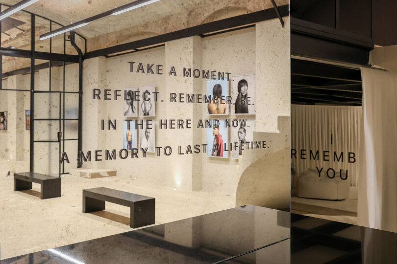 I Remember You: Photography Exhibition mirror with exhibition description