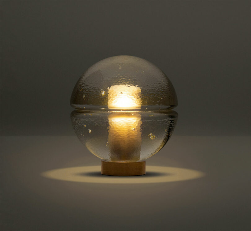 dimly lit glass globe ball light