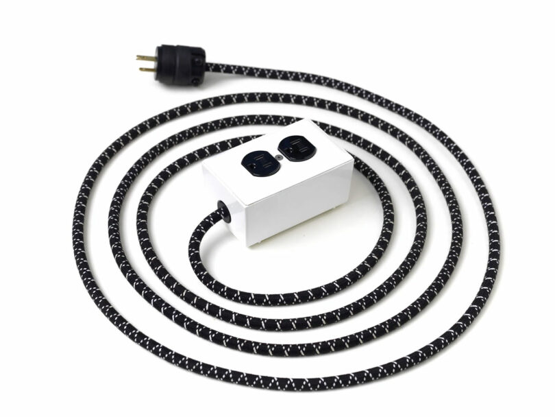 black and white industrial extension cord