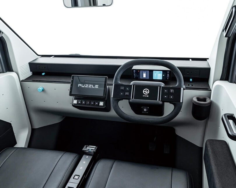Interior of the Puzzle van concept from the driver side seat.