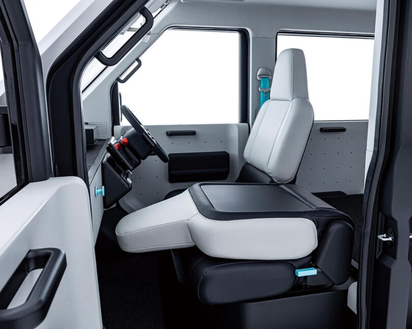 Interior of the Puzzle van concept with passenger side seat folded down