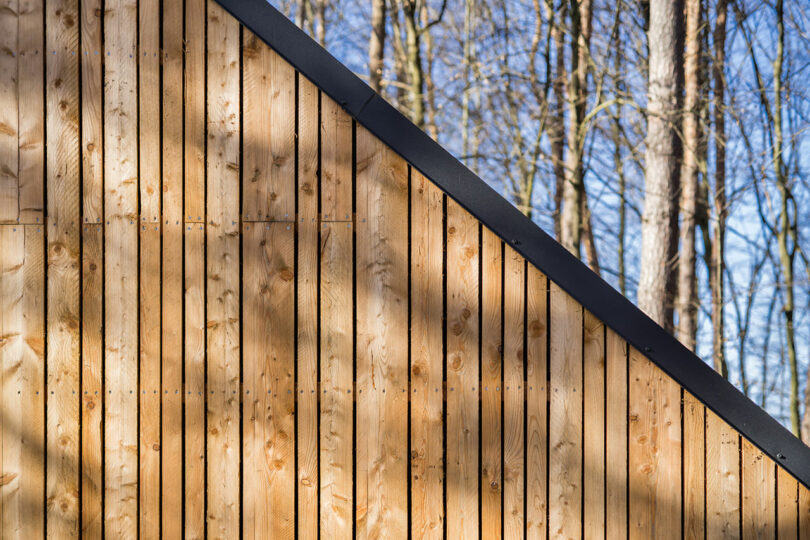closeup shot of exterior of simple wood house