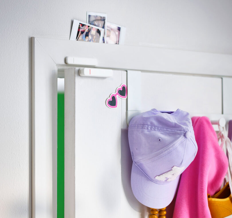 PARASOLL door and window sensor shown on top of teenager's bedroom door