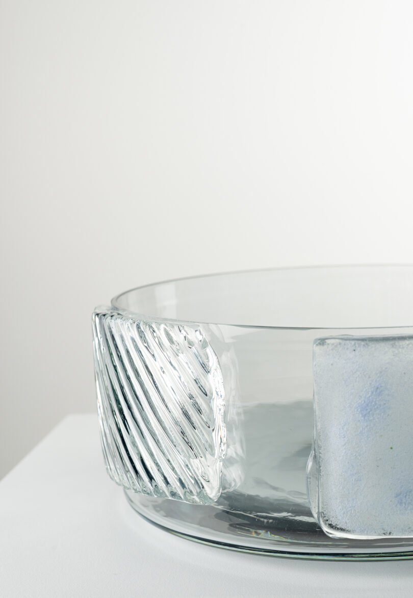 clear and white Murano glass bowl