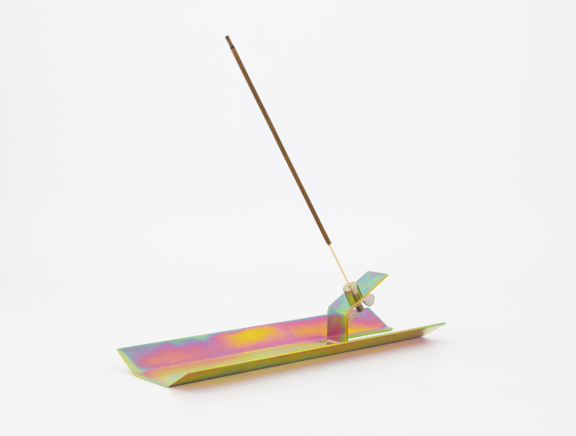 rainbow metallic incense holder and incense stick