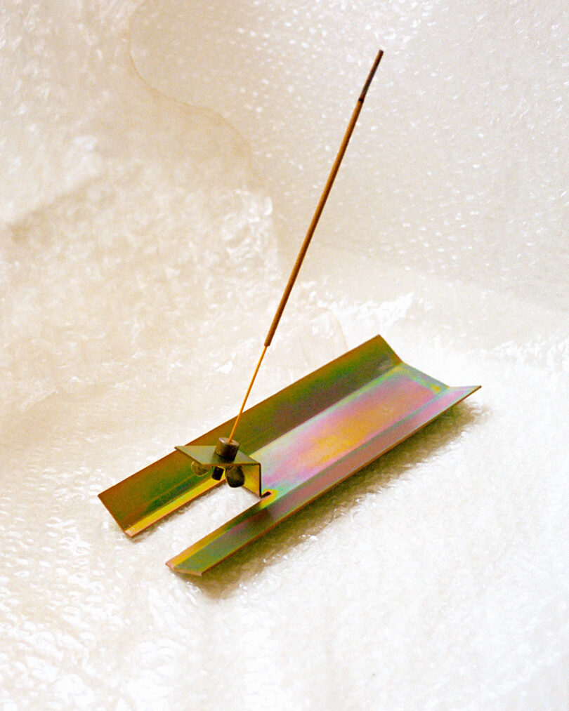 rainbow metallic incense holder and incense stick