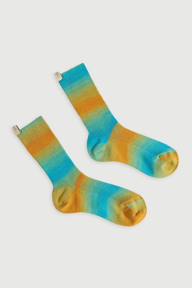 a pair of ombre socks