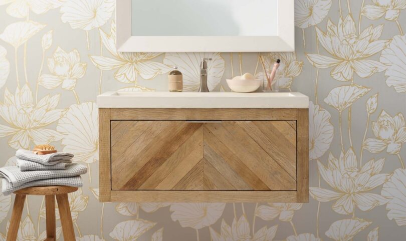 modern wood bathroom vanity