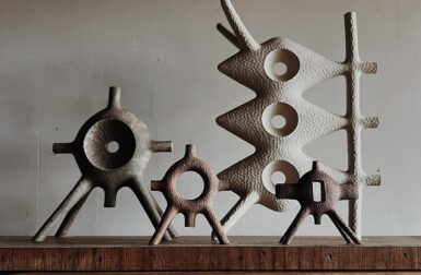 Soft Geometry in Warm Wood Sculptures by Aleph Geddis