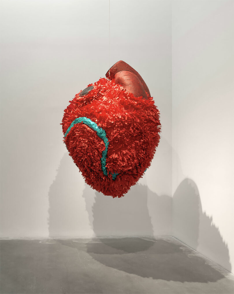 large oversized anatomical sculpture of the heart 