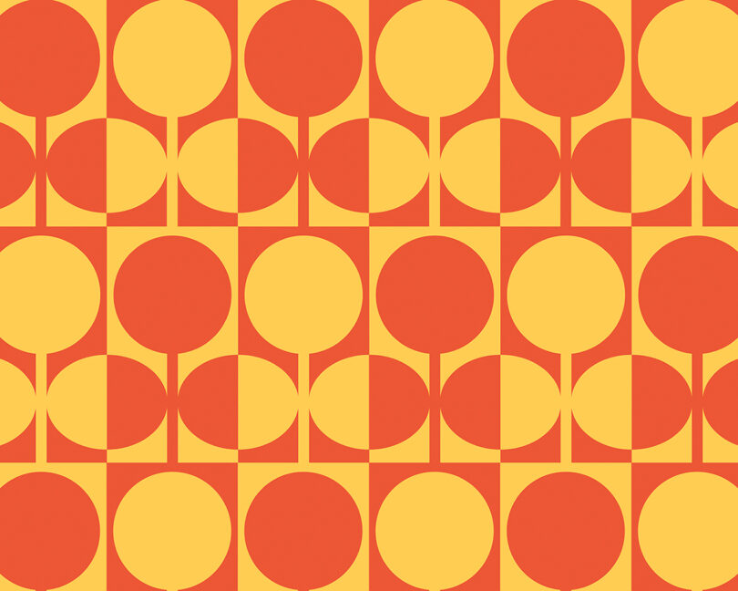 orange and yellow geometric pattern resembling flowers