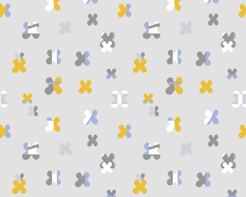 grey, yellow, and white geometric pattern